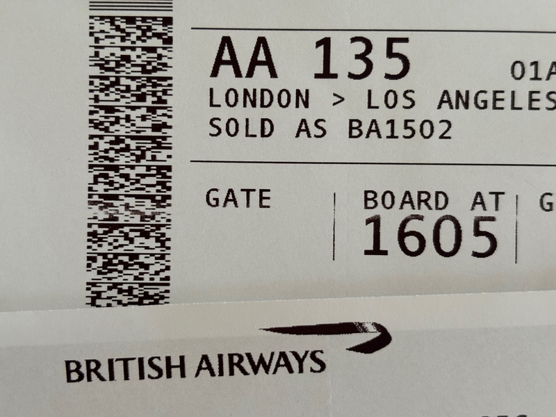 Boarding passes British Airways